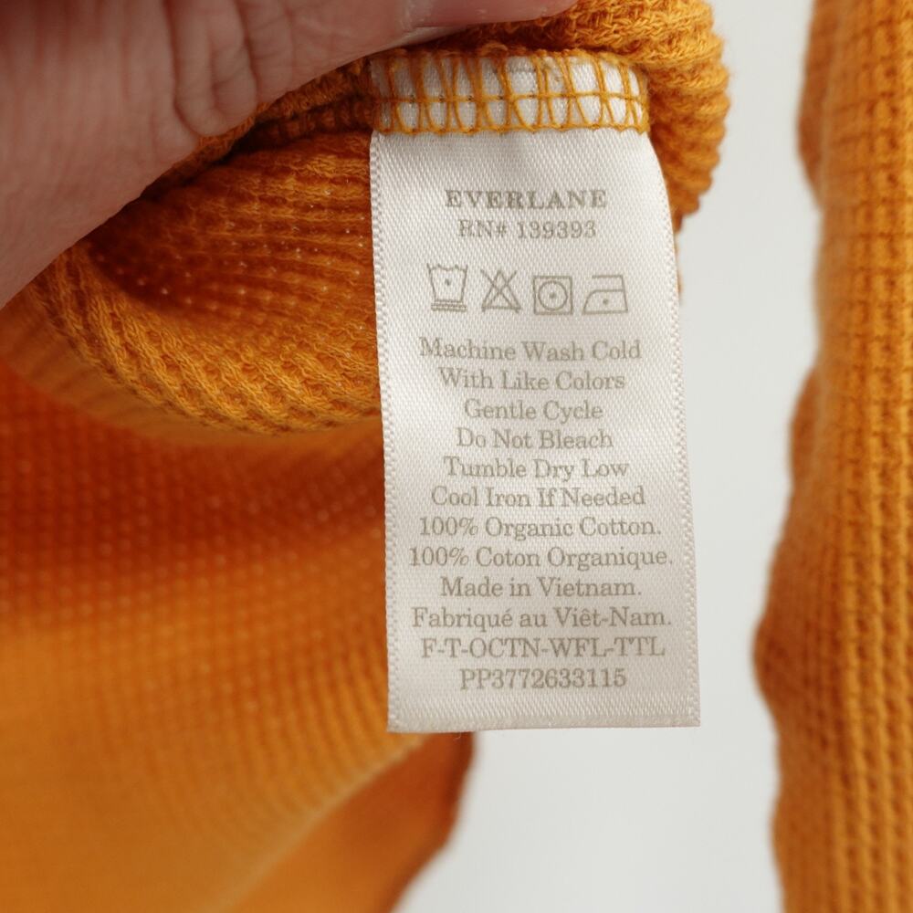 Everlane Turtleneck Shirt SZ M Waffle Knit Thermal Organic Cotton Sustainable - Picture 6 of 7